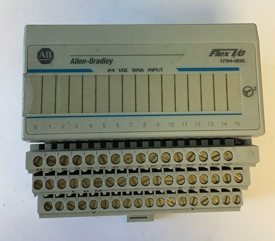 ALLEN BRADLEY 1794-IB16 SER.A REV.B01 SINK INPUT W/1794-TB3 SER.A REV.B01 BASE