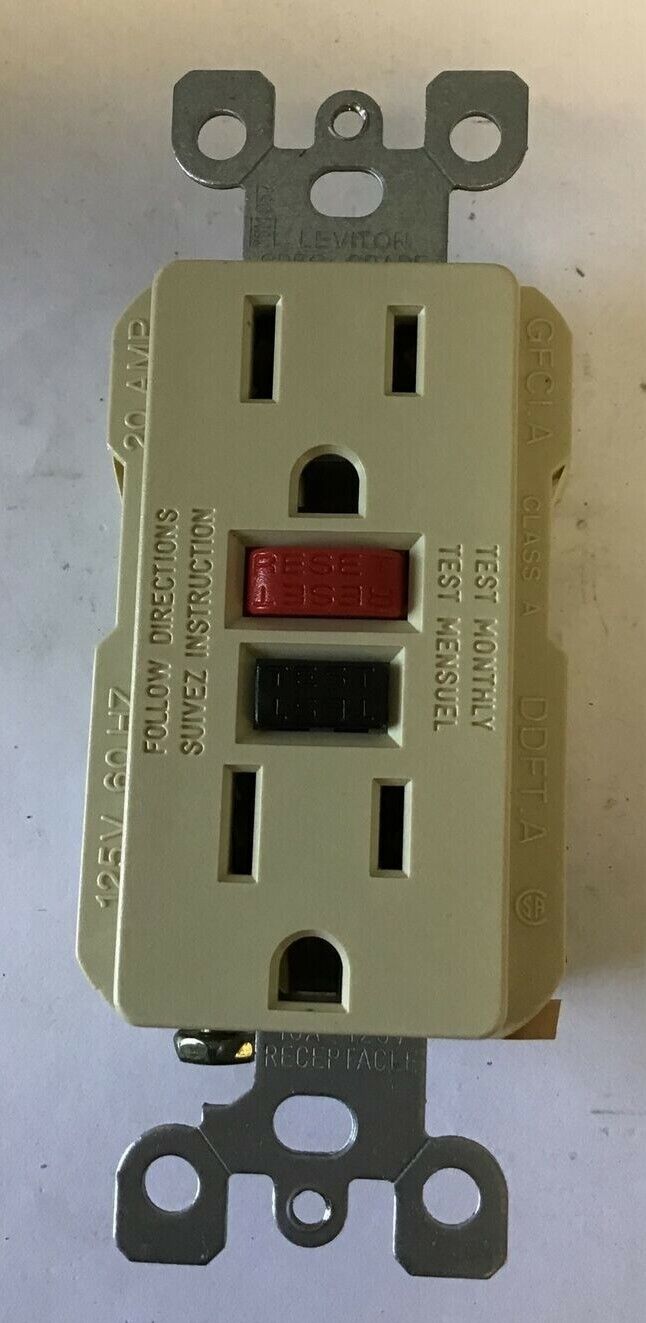 LEVITON 6599-I GROUND FAULT CIRCUIT INTERRUPTER IVORY 20A 125V ***LOTOF3***