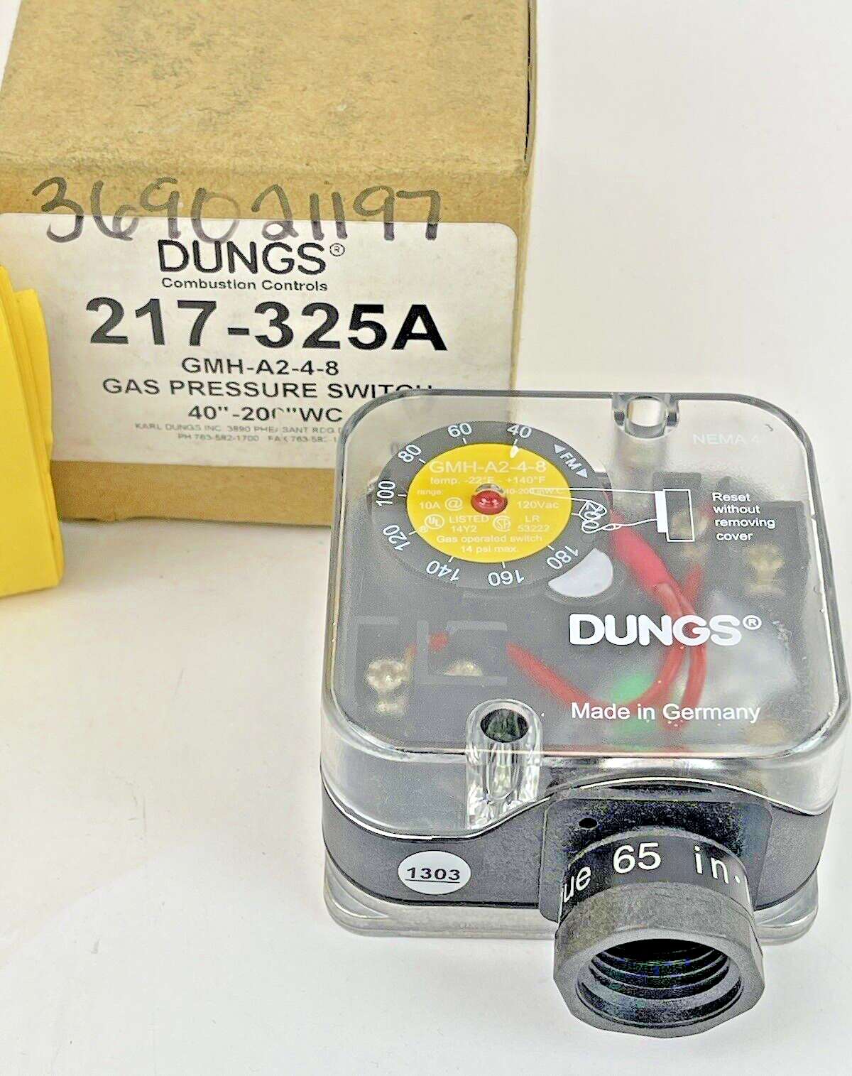 DUNGS - 217-325A - GAS PRESSURE SWITCH - A2-4-8 - NOW MODEL 266926