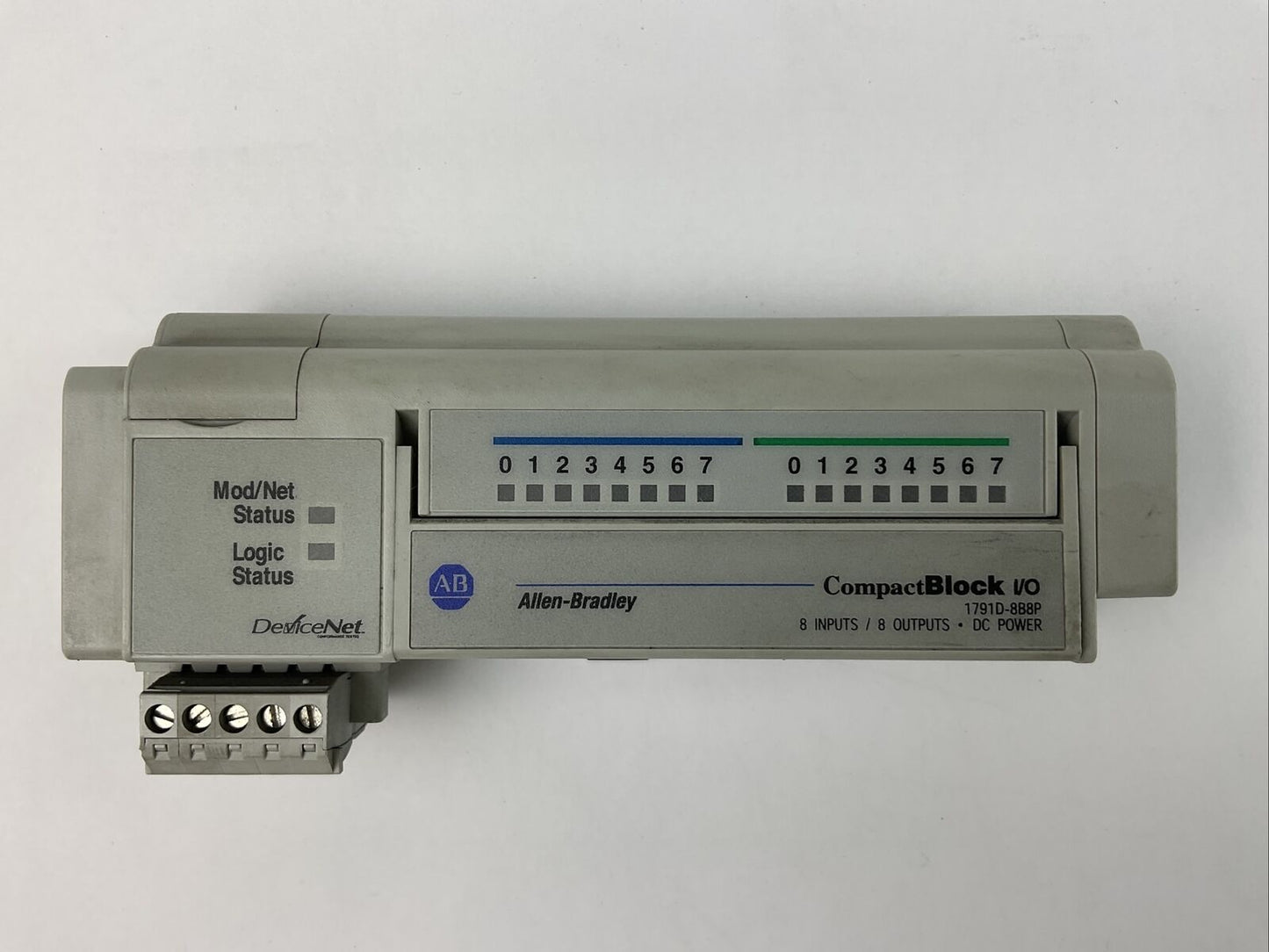 ALLEN BRADLEY 1791D-8B8P I/O MODULE SER D REV B01 FIRMWARE REV 3.002 11-25VDC