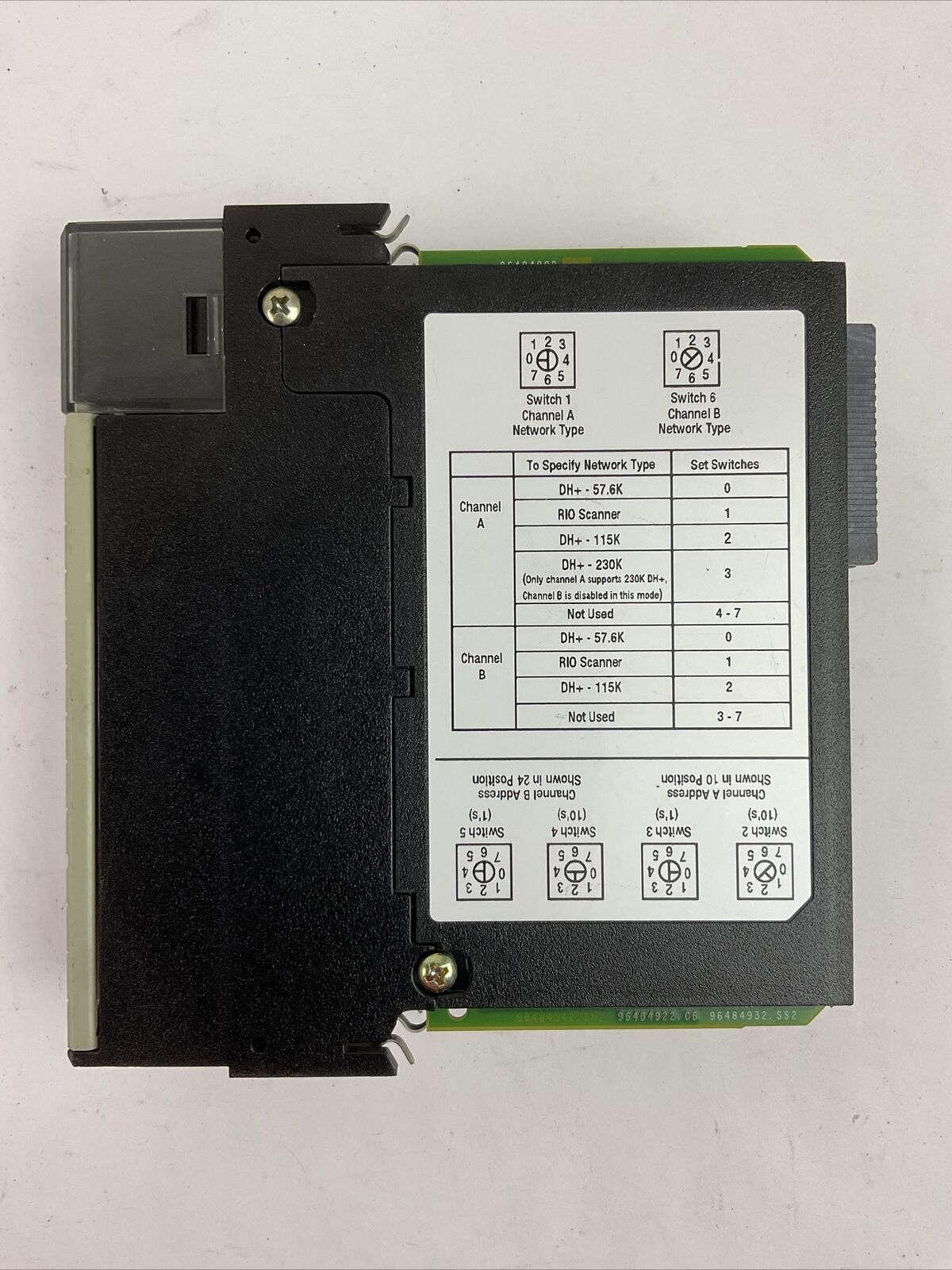 ALLEN BRADLEY 1756-DHRIO SER D CAT REV D01 F/W REV 6.2 DH+/RIO COMMUNICATIONS