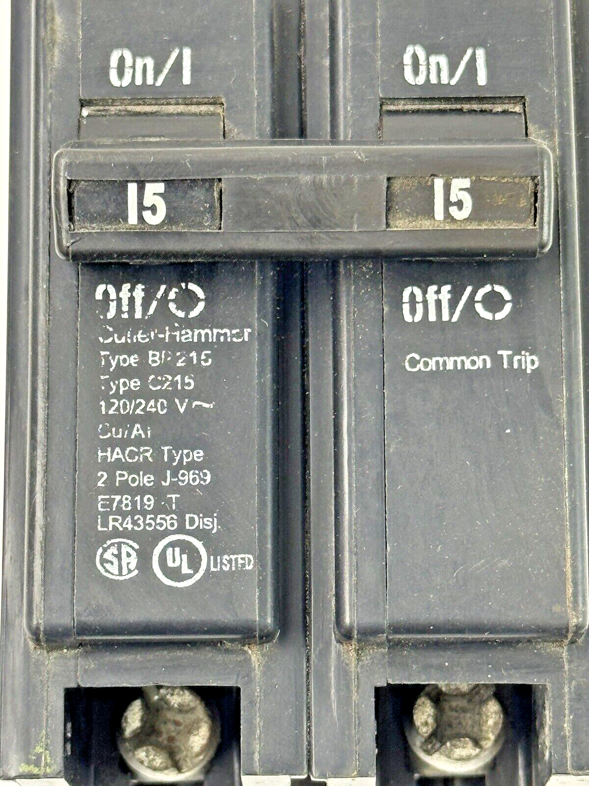 CUTLER-HAMMER / EATON - BR215 - SNAP-IN CIRCUIT BREAKER - 2 POLE/15A/240 VAC