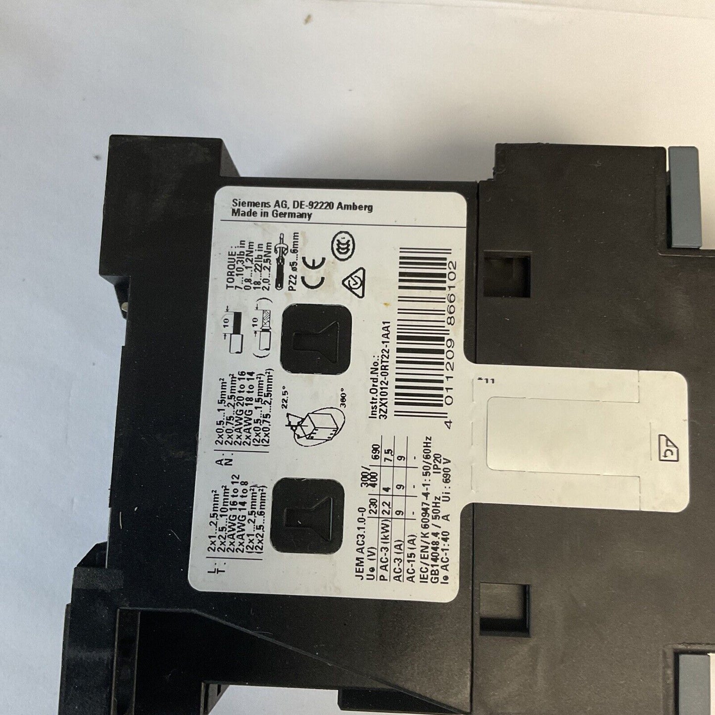 SIEMENS 3RT2023-1FB44-3MA0 CONTACTORS 24VDC 35A