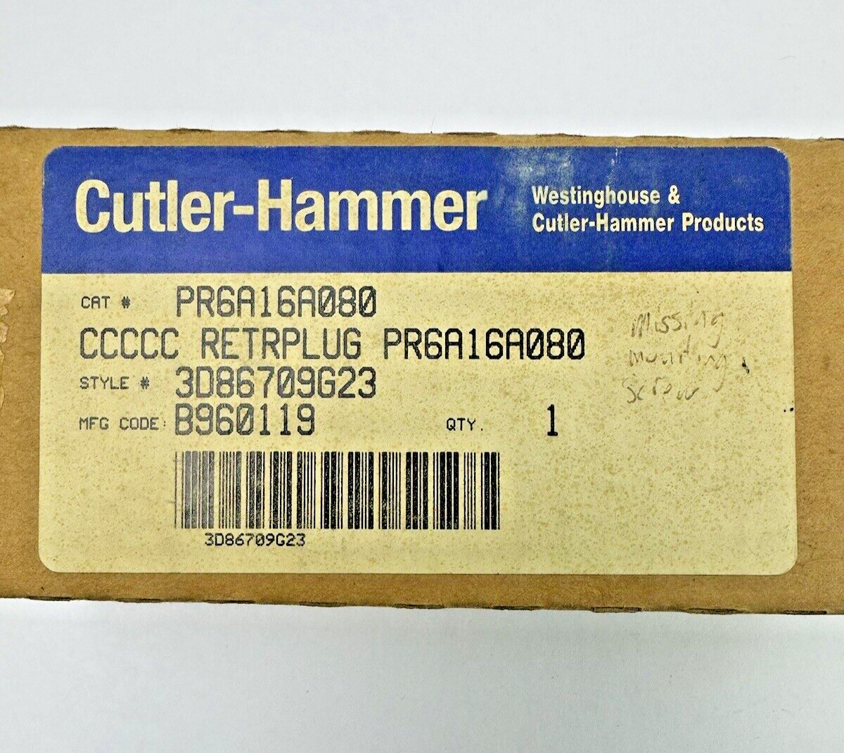 CUTLER-HAMMER - PR6A16A080 - RATING PLUG - DIGITRIP RMS/R FOR RETROFIT - 800 AMP