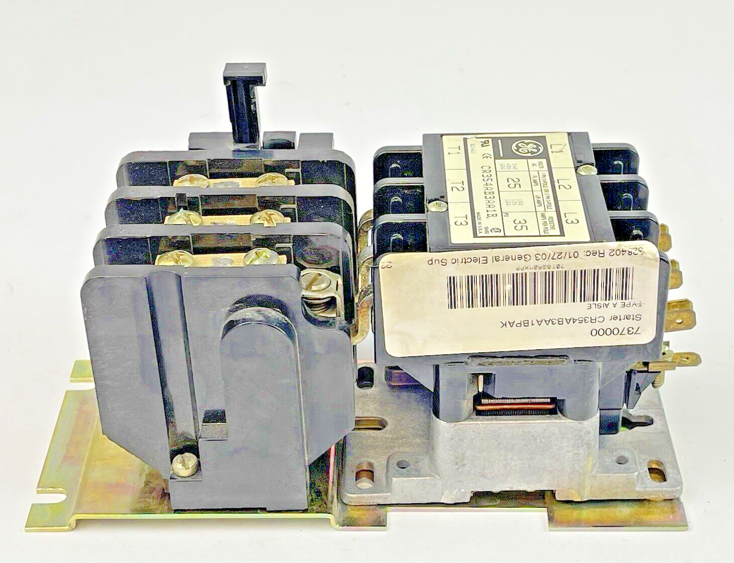 GE GENERAL ELECTRIC - CR354AB3AA1B - MOTOR STARTER -1 PH, 2 POLE, OR 3 PH 3 POLE