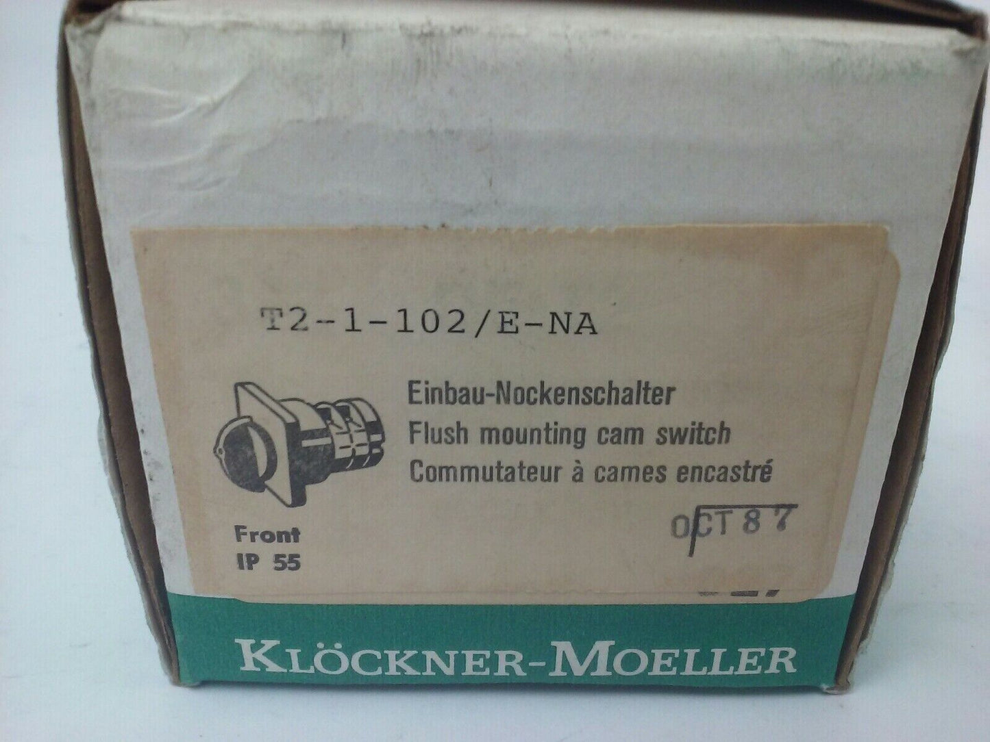 KLOCKNER MOELLER T2-1-102/E-NA FLUSH MOUNTING CAM SWITCH 3PH 25A 300VAC 7 1/2HP