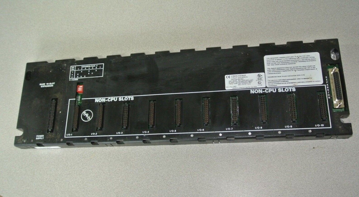 GE FANUC IC693CHS392K - BASE 10-SLOT EXPANSION - EMI ENHANCED