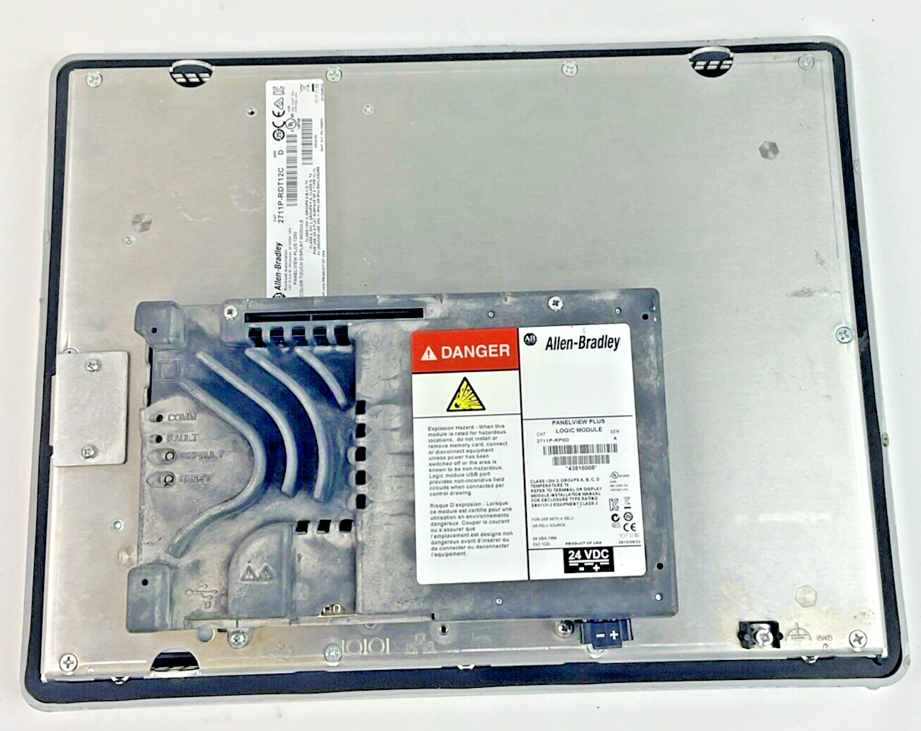 ALLEN BRADLEY 2711P-RDT12C SER.D TOUCH PANEL 2711P-RP8D LOGIC MODULE SER.A