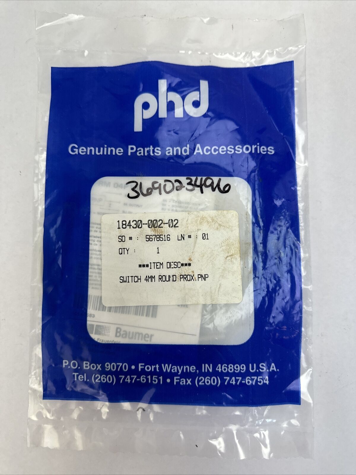 PHD 18430-002-02 PROXIMITY SWITCH