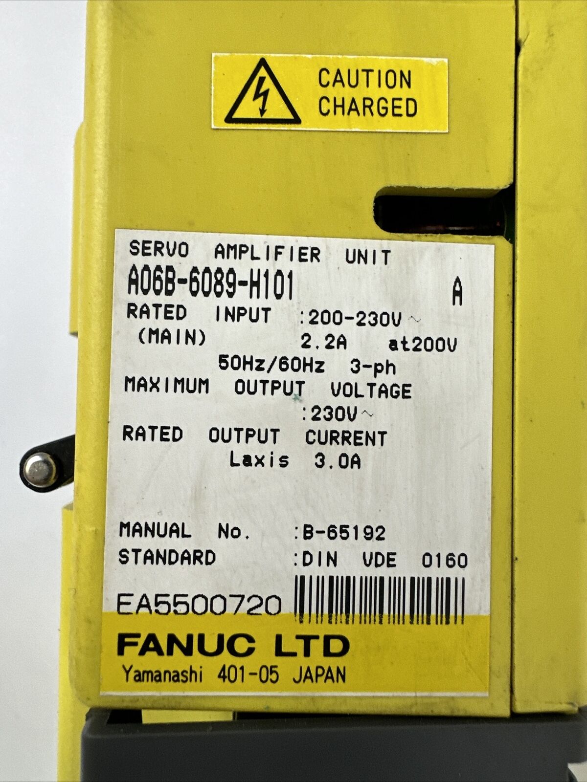 FANUC A06B-6089-H101 SERVO AMPLIFIER SER A OUTPUT 230VAC 3.0A INPUT 200-230VAC