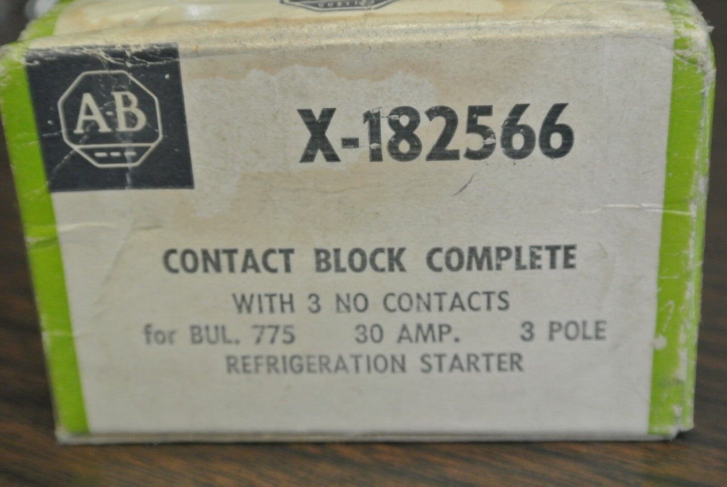 A-B X-182566 CONTACT BLOCK/3-N.O. /30A /3-POLE / REF. STARTER / NEW ***LOTOF2**
