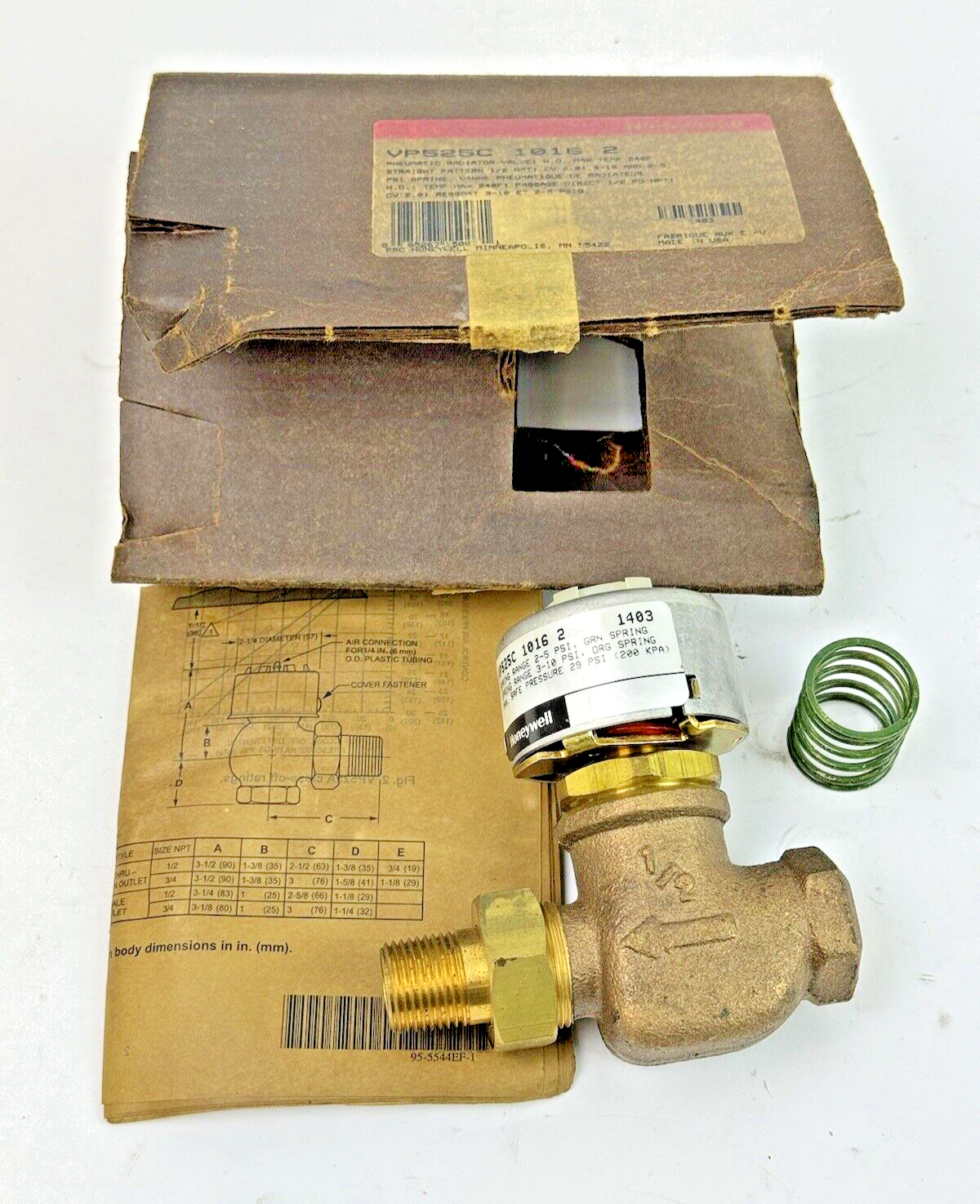 HONEYWELL - VP525C1016 2 - 1/2" NPT MALE UNION TWO-WAY UNITARY VALVE (2 Cv)