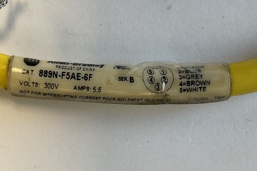 ALLEN BRADLEY 889N-F5AE-6F CORDSET SER.B 300V 5.6A