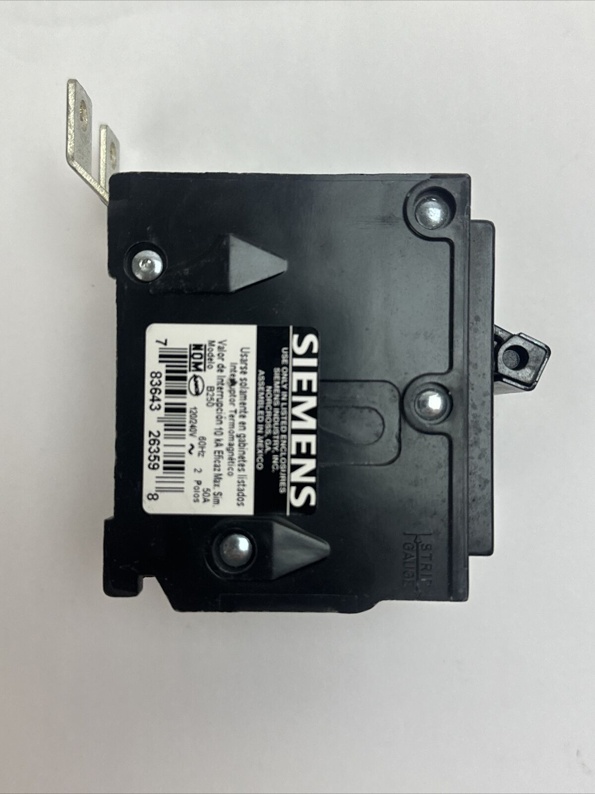 SIEMENS B250 CIRCUIT BREAKER 2POLE 50AMP 120/240VAC TYPE BL