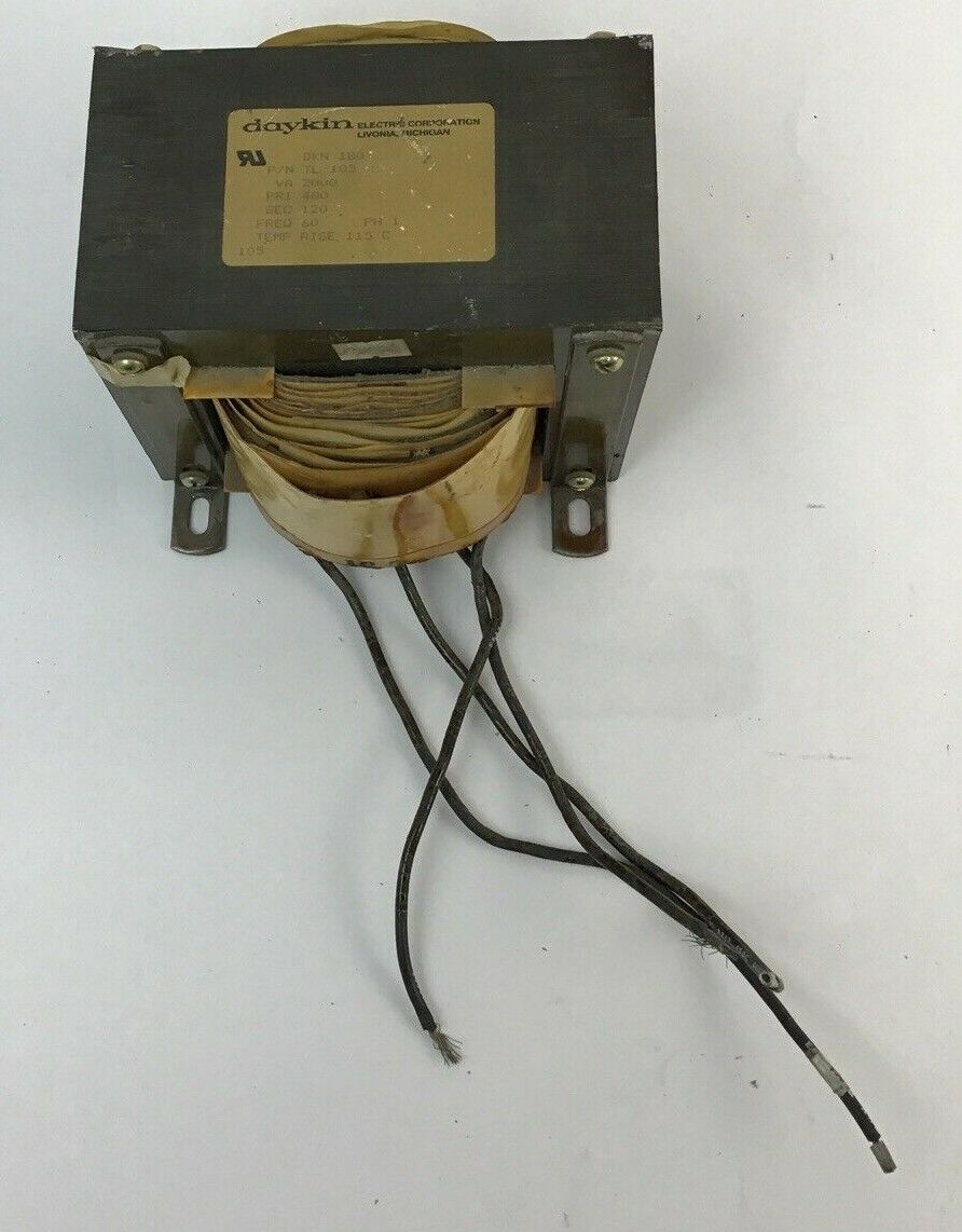 DAYKIN TL 105 TRANSFORMER DKN 180 480V PH1 60HZ 2000VA