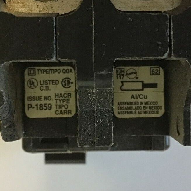 SQUARE D QO2100 CIRCUIT BREAKER 100A 120/240VAC 50/60HZ