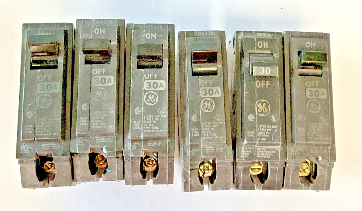 GE THQL1130 CIRCUIT BREAKER FRAME RT-692 120/240VAC 1POLE 30AMP***LOTOF6***