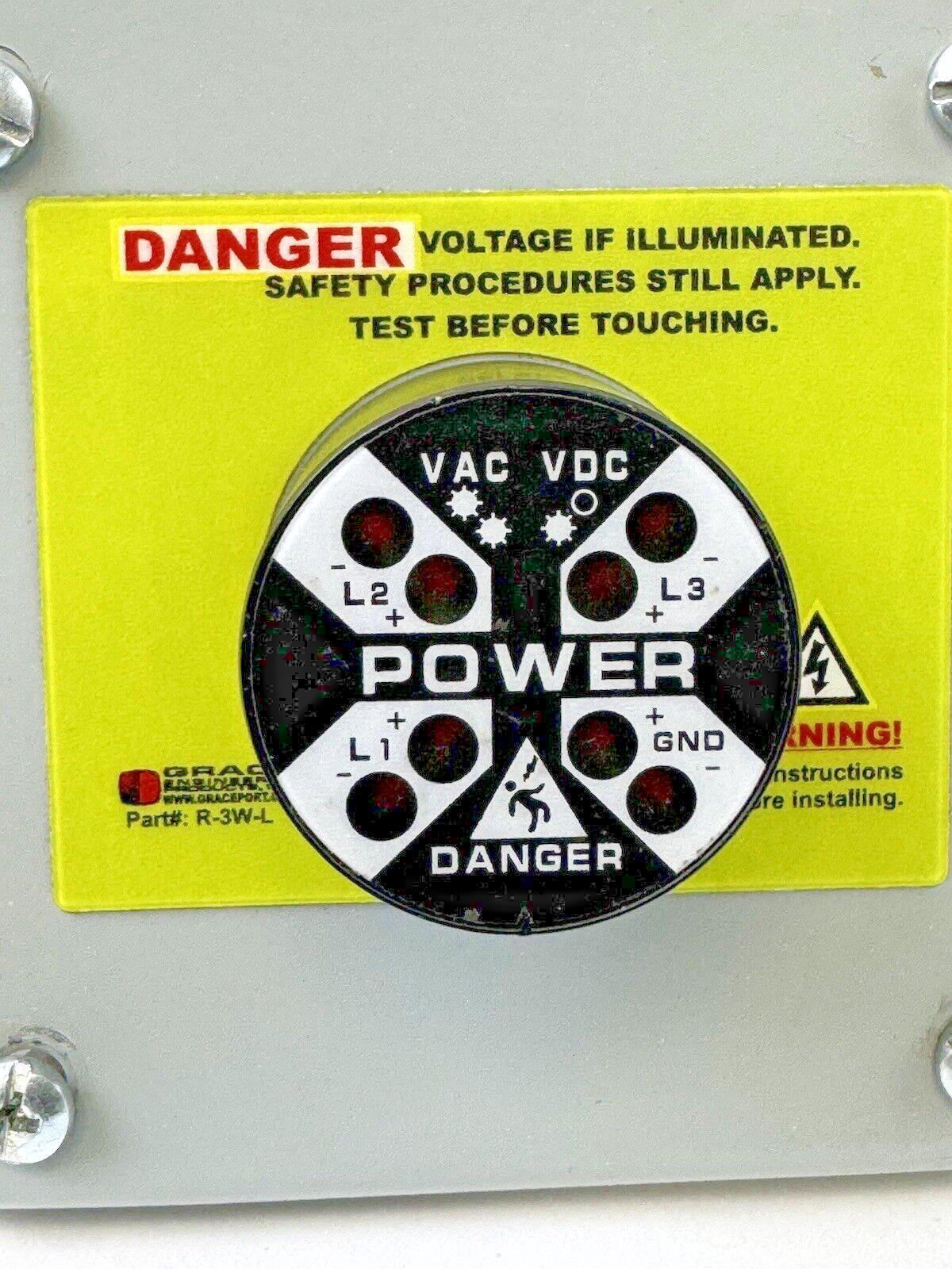 GRACE PORT - R-3W-L - HOFFMAN E1PBX - SAFESIDE R-3W -VOLTAGE INDICATOR ENCLOSURE