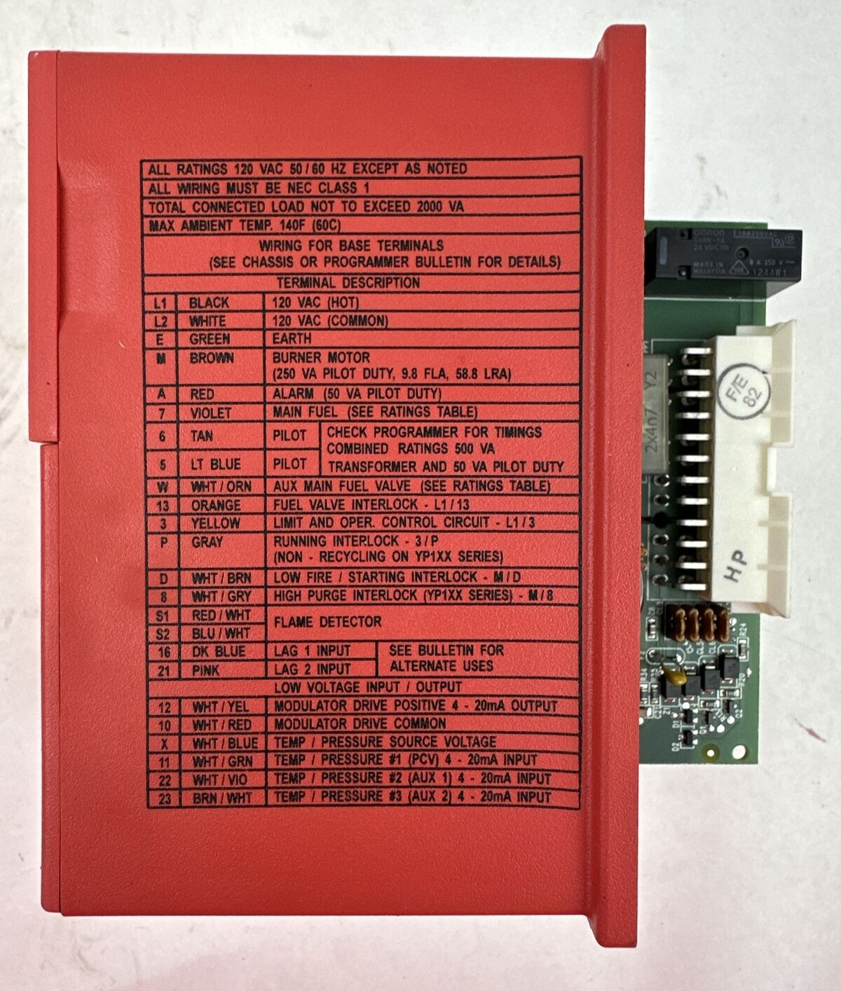 FIREYE BURNER LOGIX TYPE ZB110UV PRIMARY SAFETY CONTROL