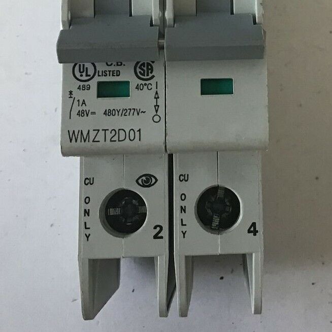 EATON WMZT2D01 CIRCUIT BREAKER 1A 480Y/277VAC 10KA 2POLE 50/60HZ***LOTOF2***