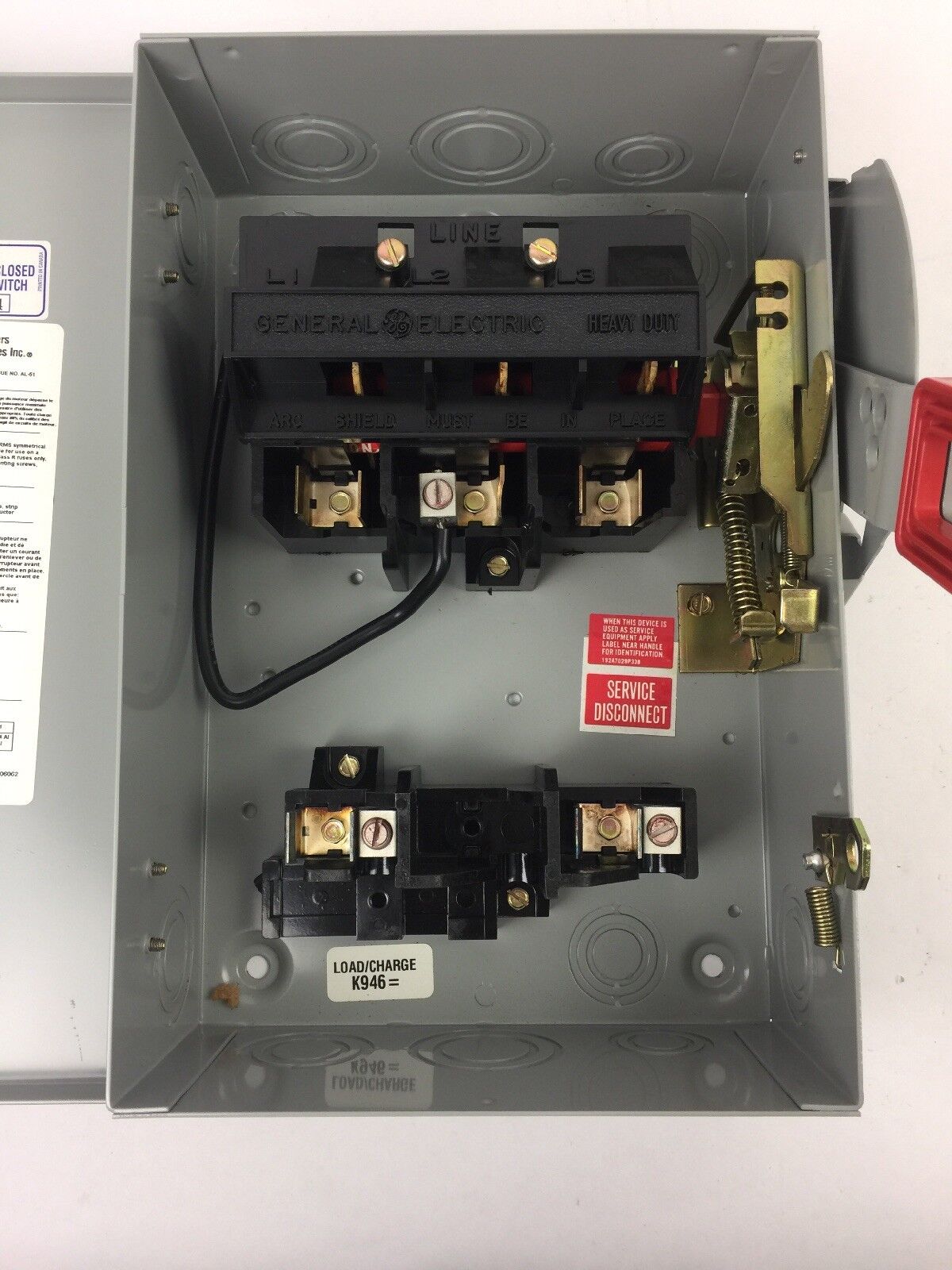 GE TH2261DC HEAVY DUTY SAFETY SWITCH 600 MAX VAC 250 MAX VDC 30 AMPS 2 POLES