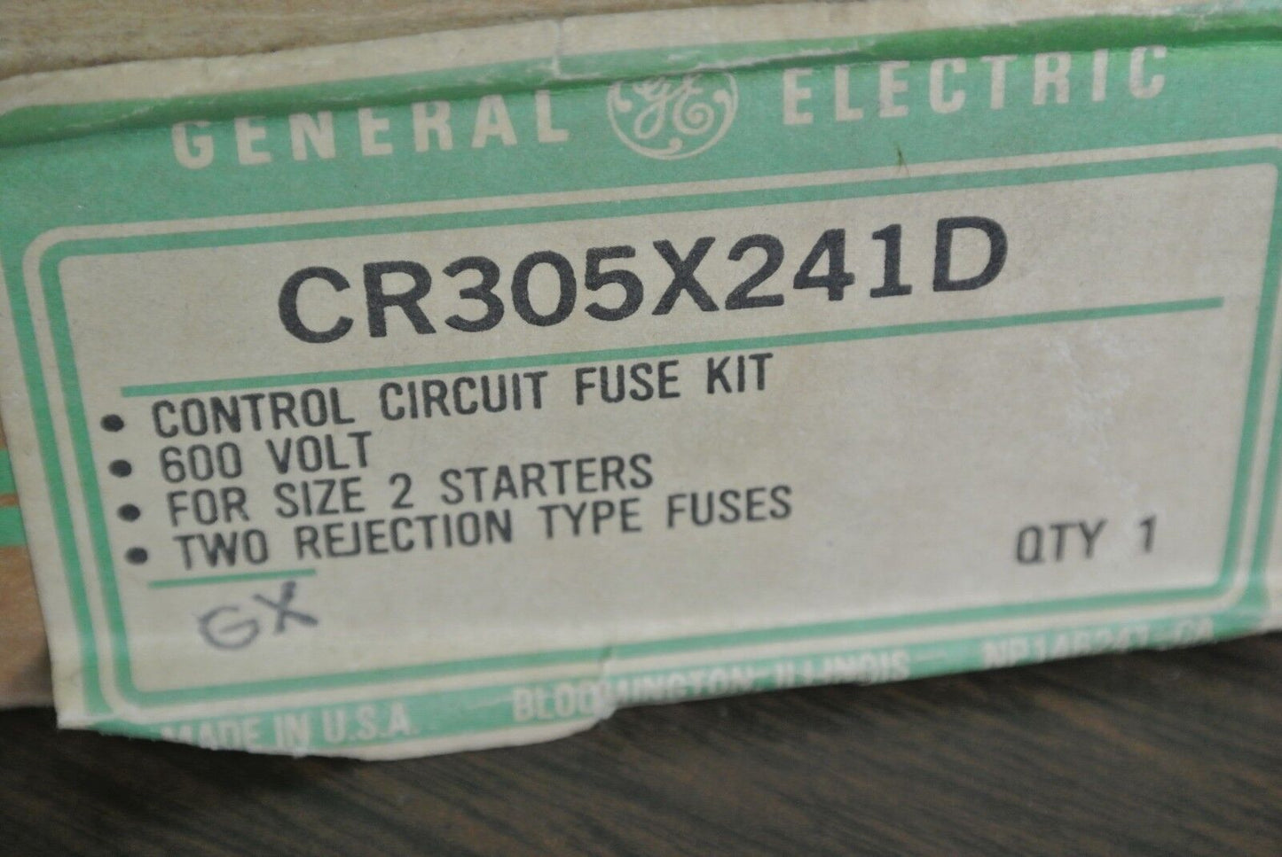 GE / GENERAL ELECTRIC CR305X241D CONTROL CIRCUIT FUSE KIT 600V SZ2 - NEW SURPLUS
