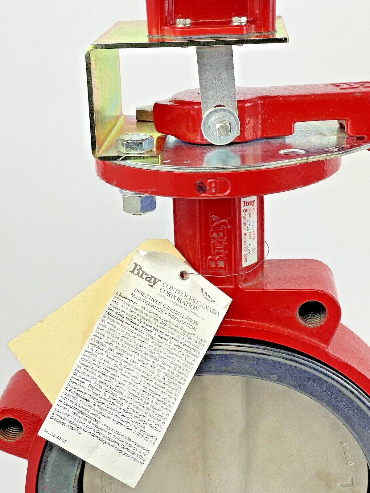 BRAY 50-0406-12610-532 VALVE STATUS MON/ 20-0800-92801 (560) - 8" BV/MAN. HANDLE