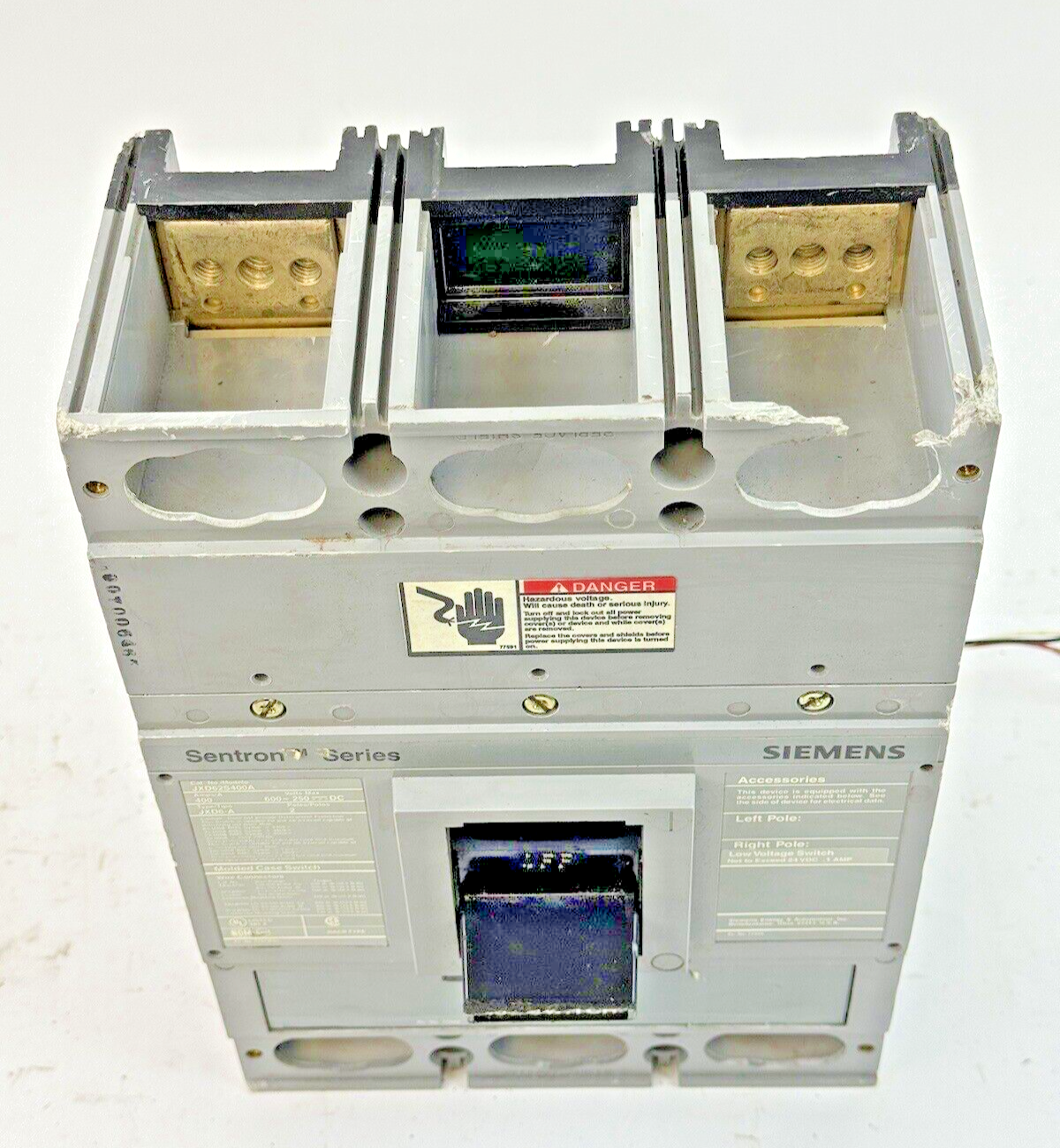 SIEMENS - JXD62S400A - SWITCH W/ A01JLDLV LOW VOLT AUX SWITCH 2 POLE/400A/600VAC