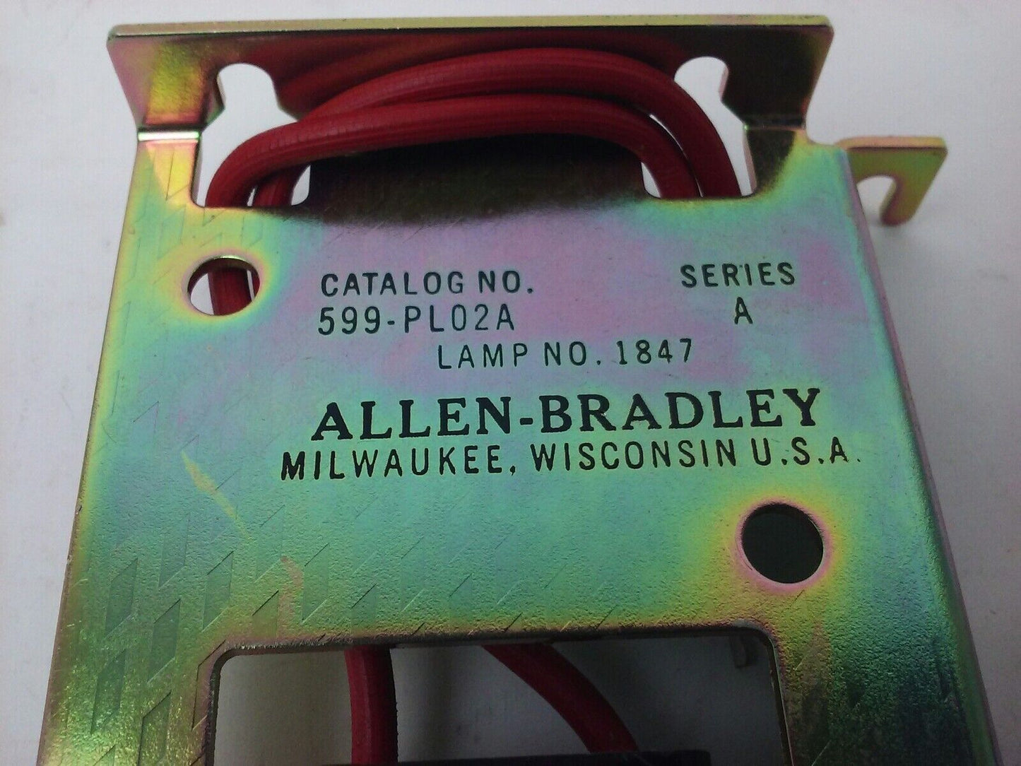ALLEN BRADLEY 599-PL02A SER. A, PILOT LIGHT W/ RED LENS, SIZES 0-1-2, 240V- 60HZ