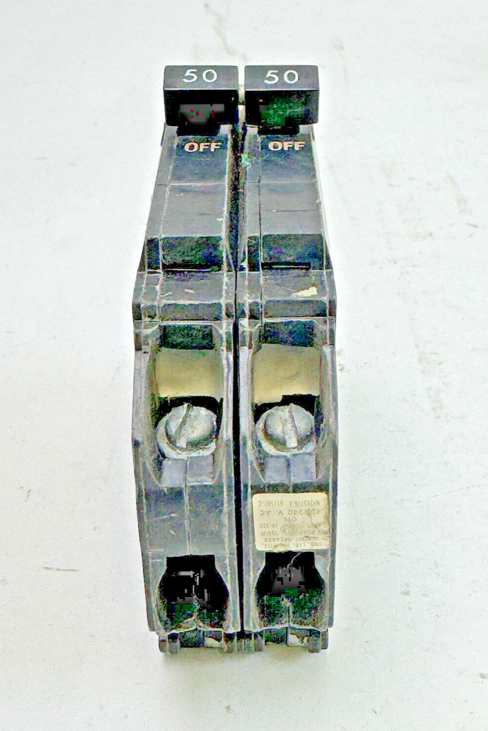 GE *LOT OF 3* - THQP250 - COMMON TRIP CIRCUIT BREAKERS - 2 POLE, 50 A, 240 VAC
