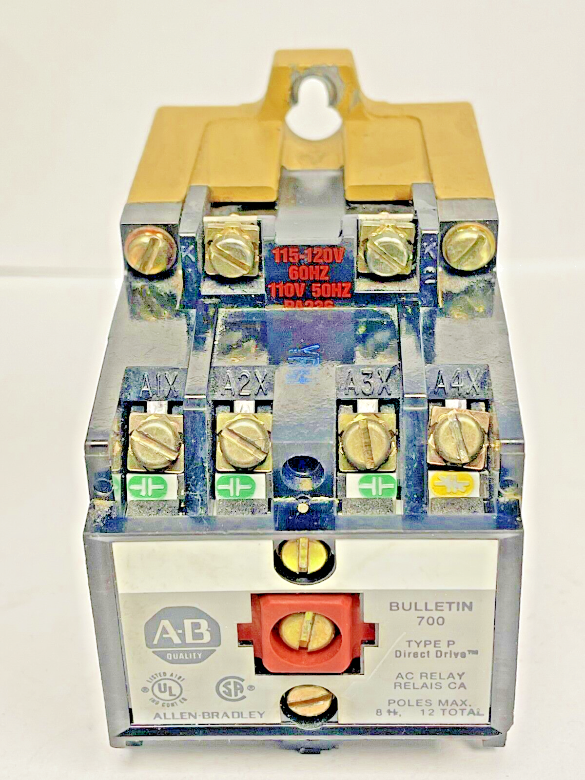 ALLEN BRADLEY - 700-P400A1 SER. A - AC RELAY - 10 A, 600 VAC, 120 V COIL