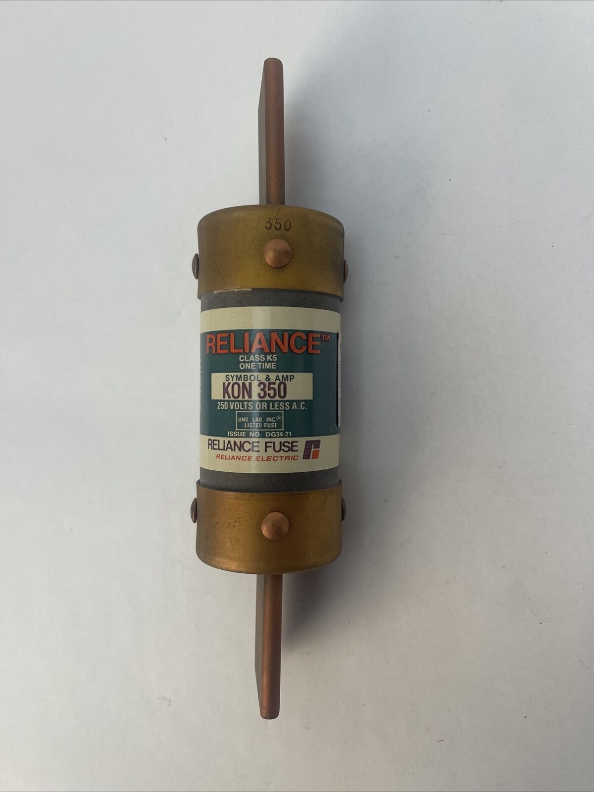 RELIANCE KON350 CLASS K5 ONE TIME FUSE 250VAC 350AMP