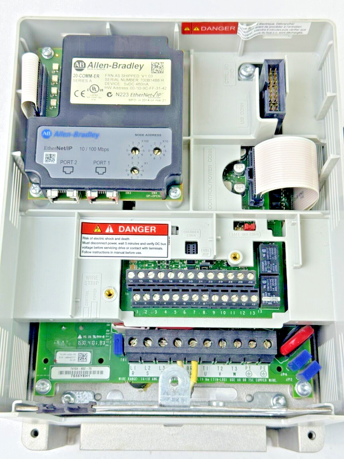ALLEN-BRADLEY - 20AD8P0A3AYYNNC0 SER. A FW. 5.001 - POWERFLEX 70-480 VAC/3 PHASE