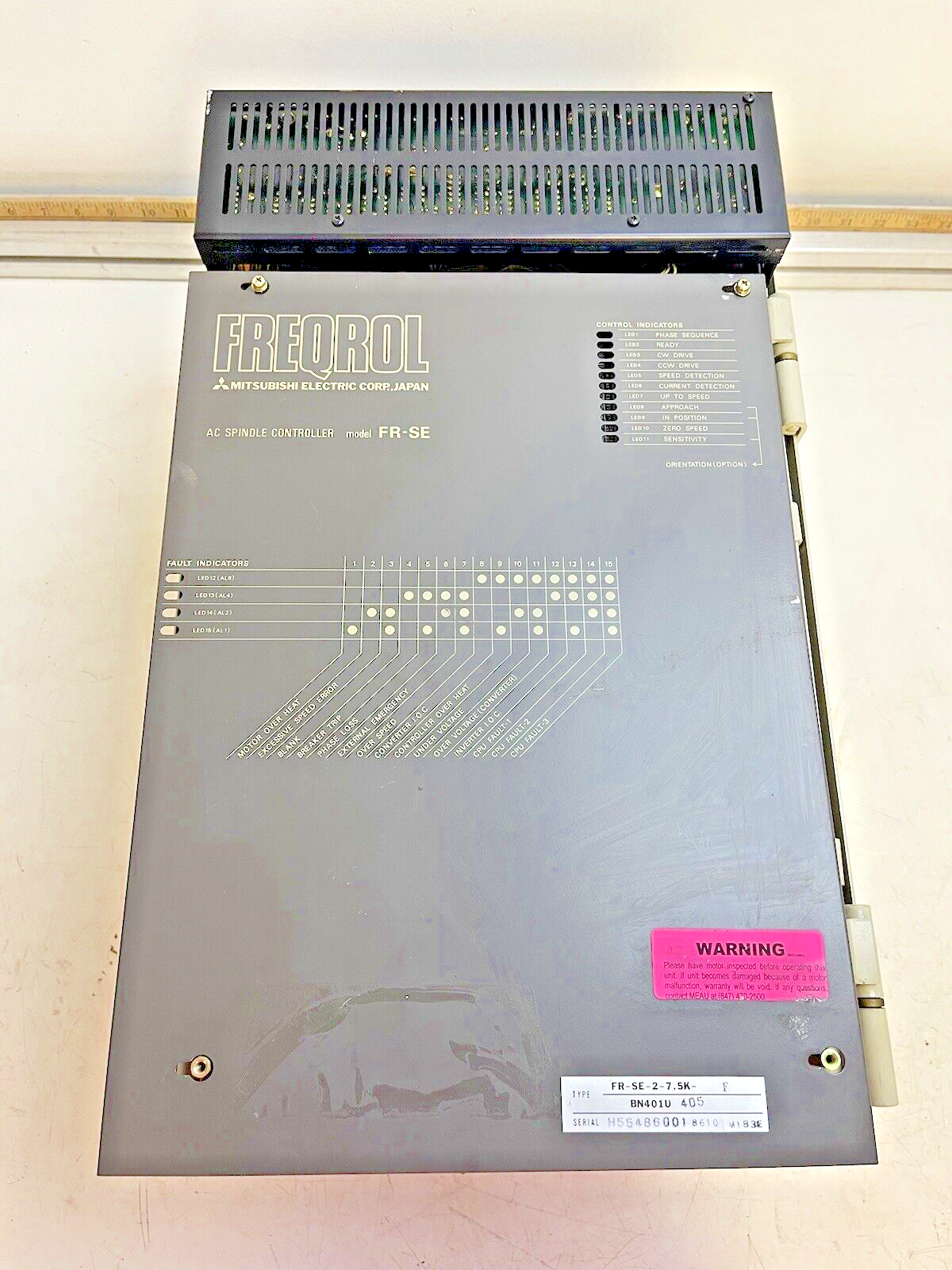 MITSUBISHI - FR-SE-2-7.5K- F - BN401U 405 - FREQROL A/C SPINDLE CONTROLLER FR-SE