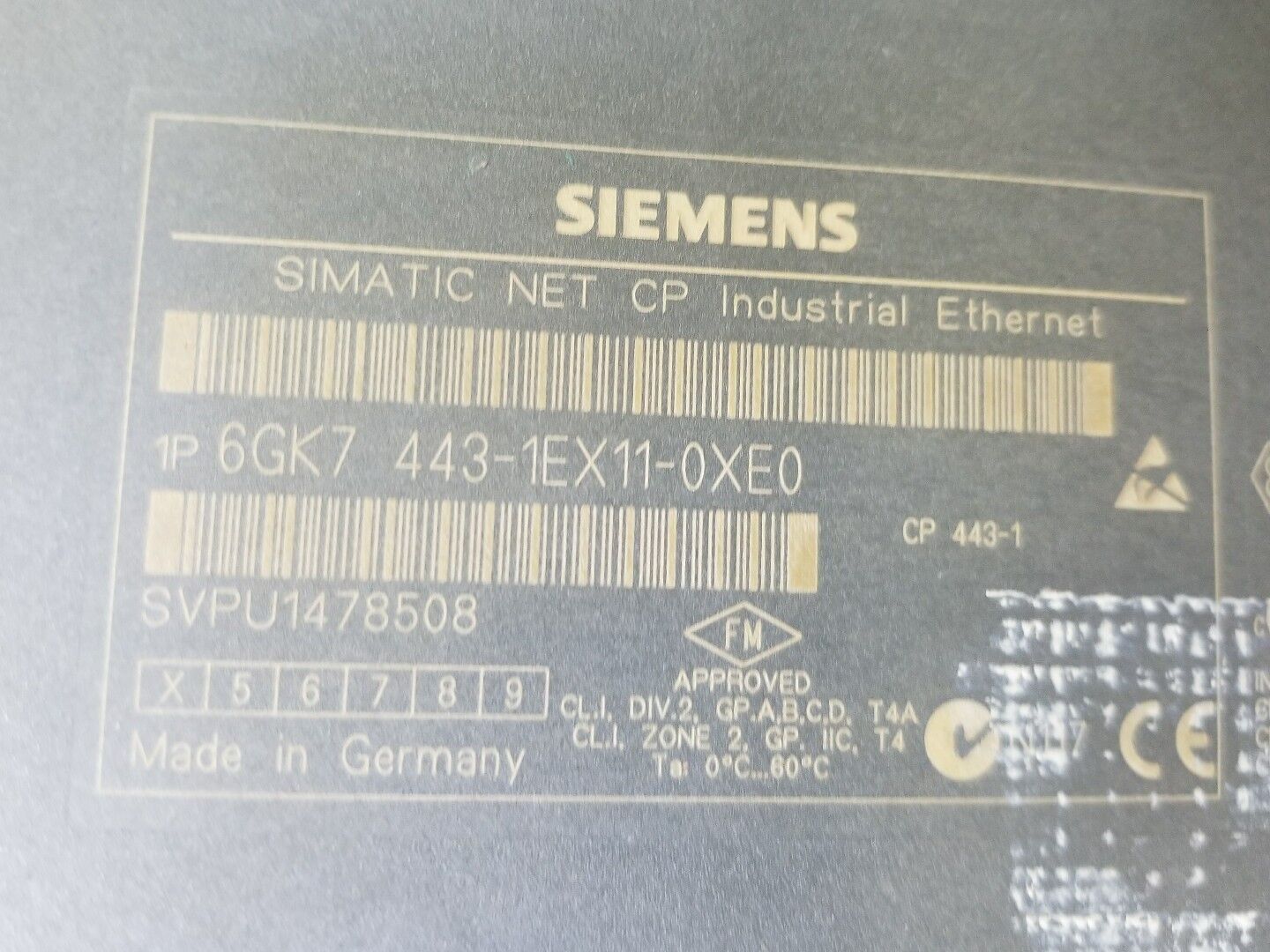 Siemens Simatic 6GK7 443-1EX11-0XE0 S7-400 S7-CP Industrial Ethernet