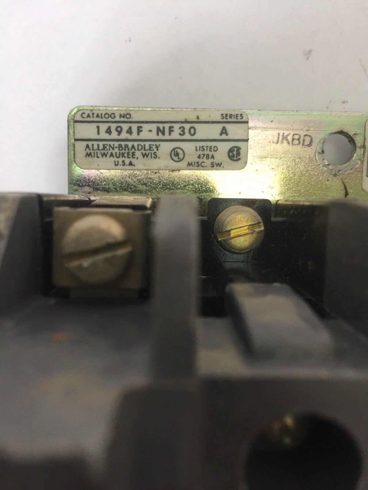 ALLEN BRADLEY 1494F-NF30 FUSIBLE DISCONNECT SWITCH SER A 30A 40023-414-01 AJT10