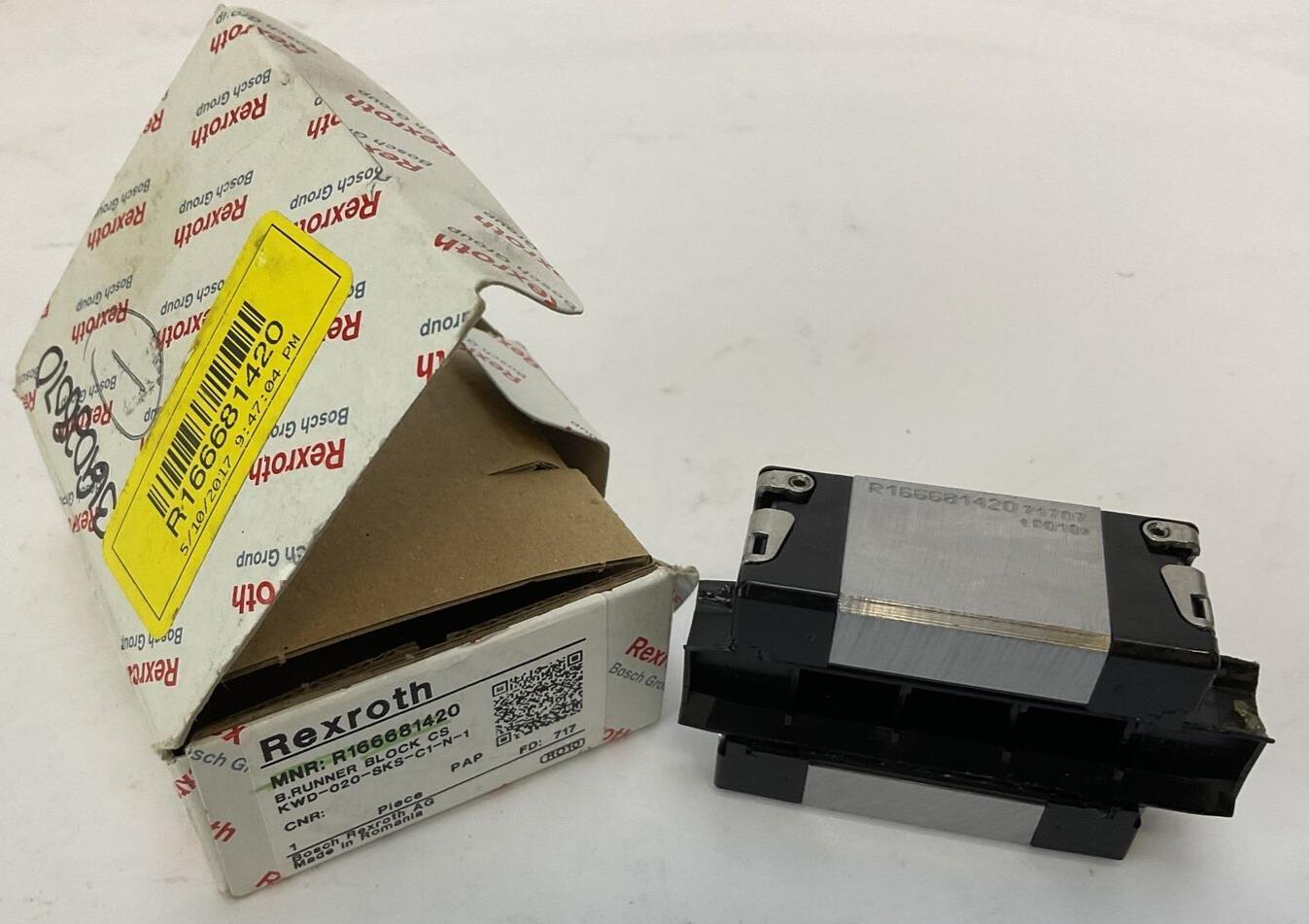 REXROTH R166681420 B. RUNNER BLOCK CS KWD-020-SKS-C1-N-1