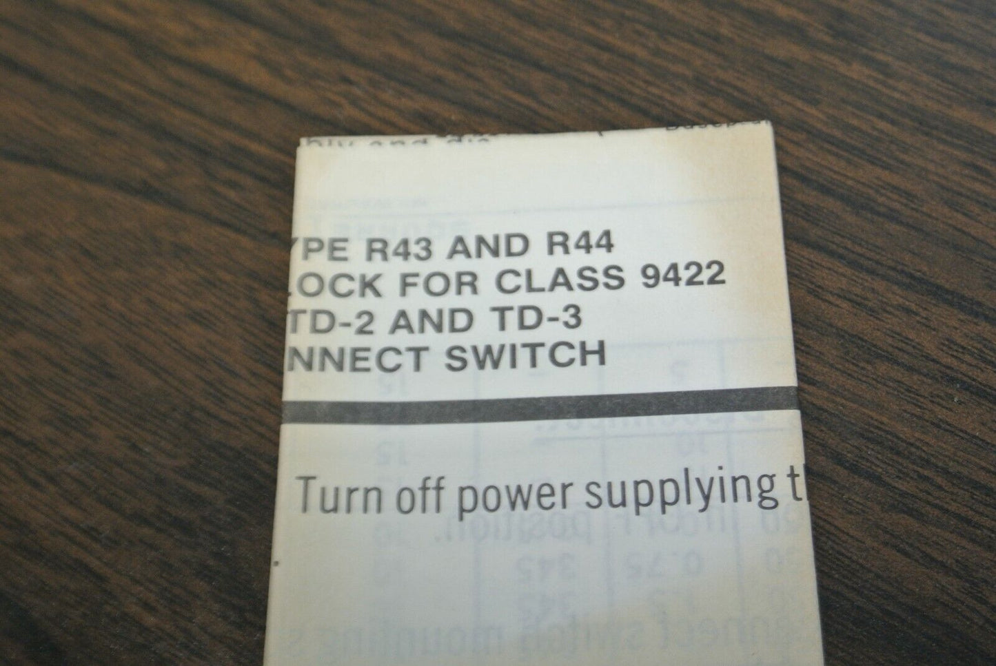 SQUARE D 9999 R43 ELECTRICAL INTERLOCK / SINGLE POLE / 9422 60A / NEW SURPLUS