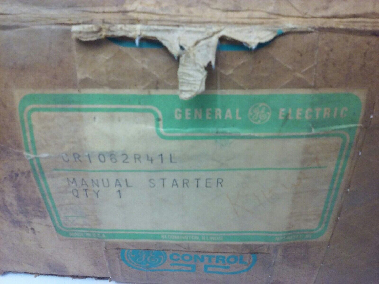 GE CR1062R41L MANUEL STARTER, F-50E 3P FUSE FREE BREAKER, 15A, 600V, 10KA, PARTS