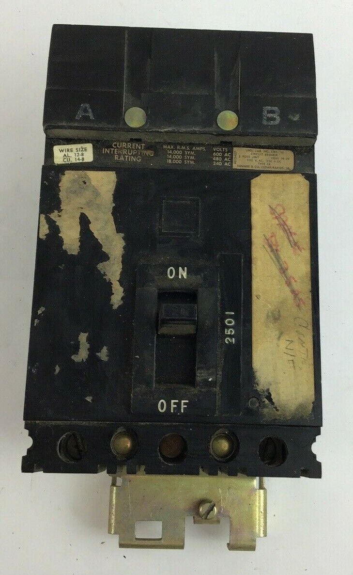 SQUARE D FA-26020-AB CIRCUIT BREAKER 20A 600VAC