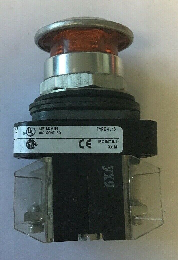 ALLEN BRADLEY 800T-FXQH24AD1 SER.T ORANGE PUSH/PULL BUTTON 24VAC/VDC
