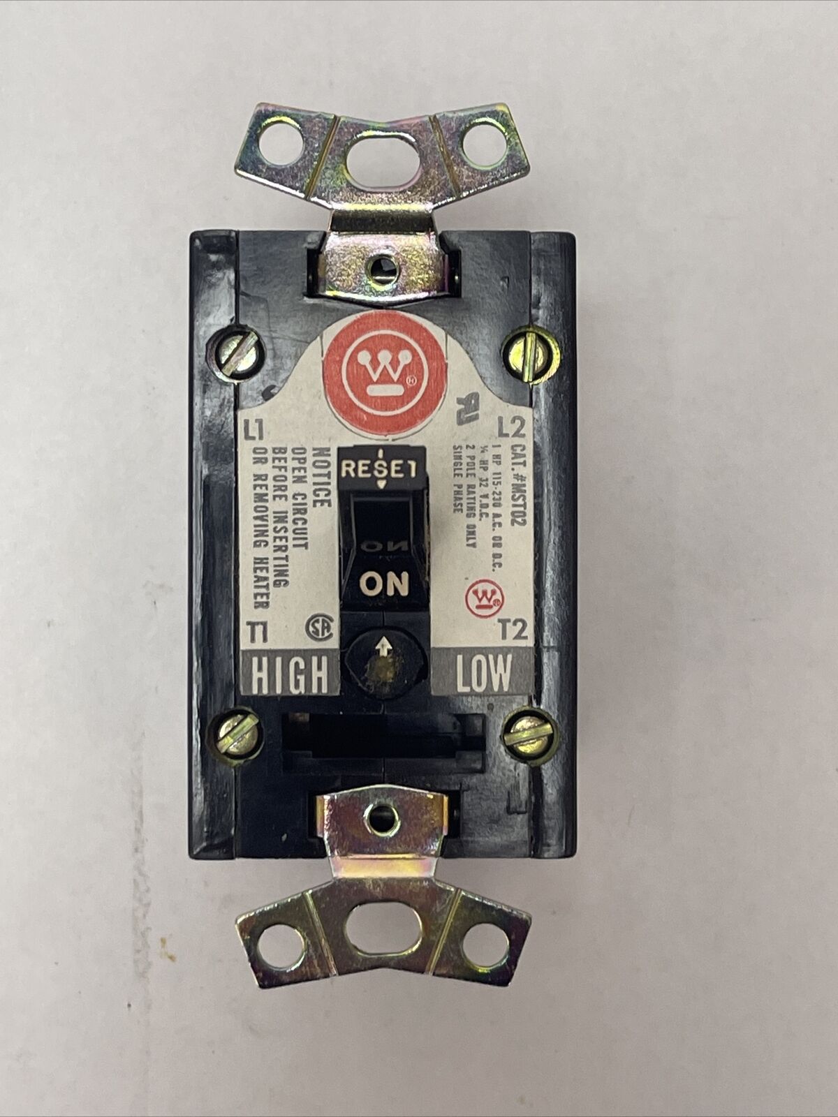 WESTINGHOUSE MST02SN MANUAL STARTER SWITCH 2 POLE NEMA 1 ENCLOSURE 1HP 115-230V