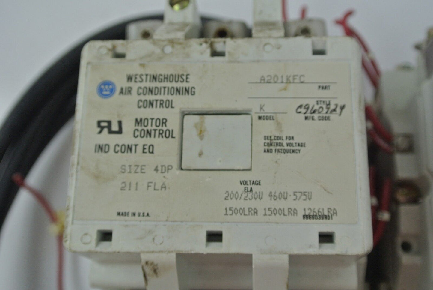 WESTINGHOUSE A201KFC MODEL K - DUAL AIR CONDITIONING MOTOR CONTROL SIZE 4DP
