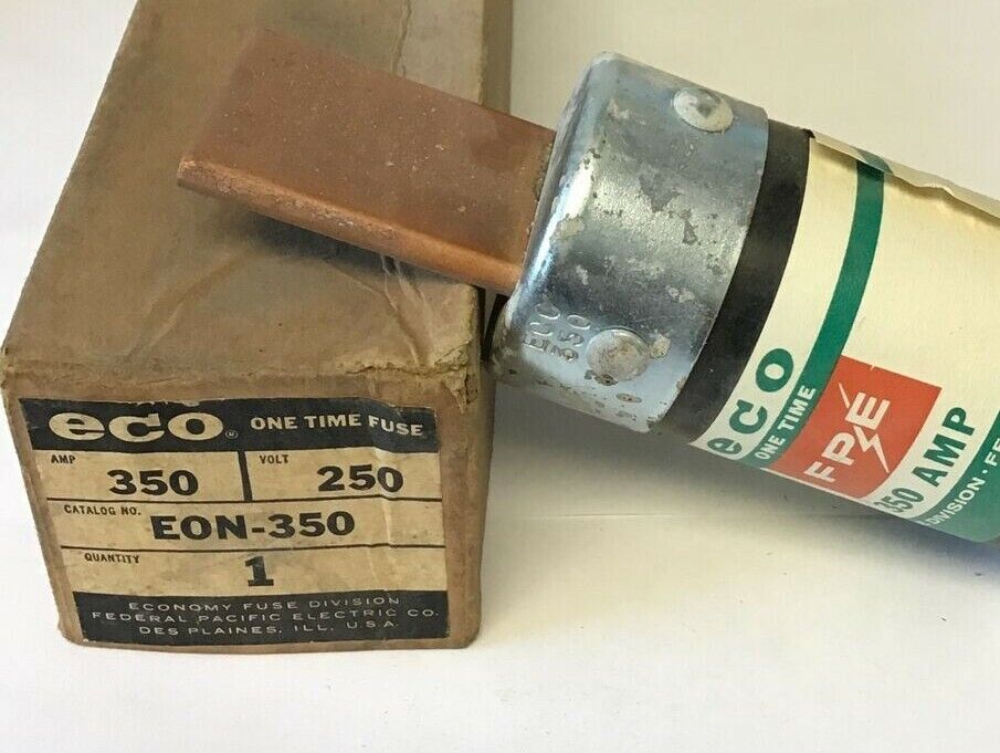 FEDERAL PACIFIC ELECTRIC EON-350 FUSE ONE TIME 350A 250V***LOTOF2***