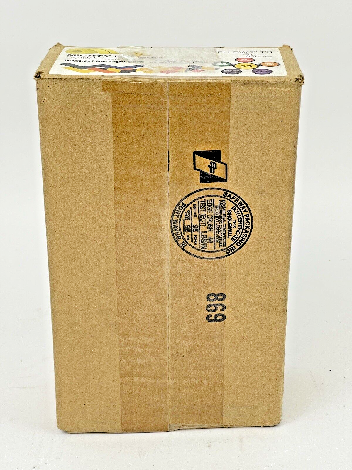MIGHTY LINE TAPE - YELLOW T - BOX of 96 T'S - INDUSTRIAL TAPE - 6"X6"X2"