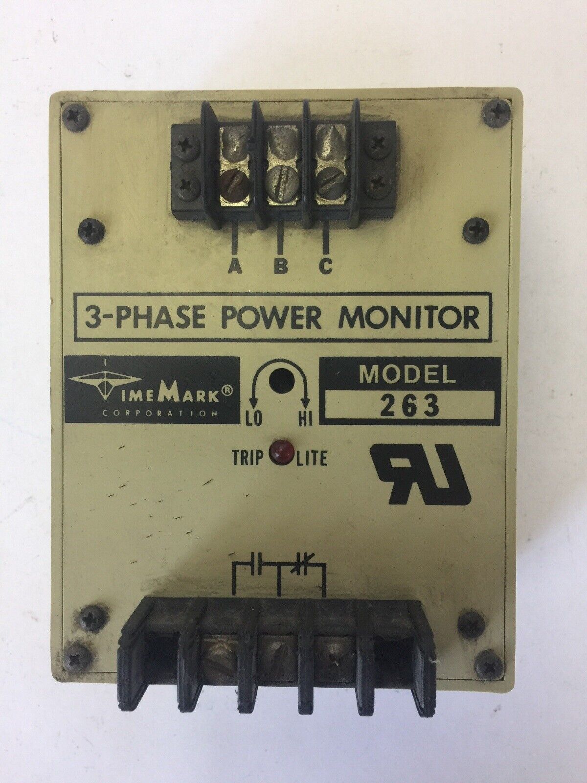 TIME MARK INDUSTRIAL CONTROLS C263 3-PHASE POWER MONITOR 340-480VAC
