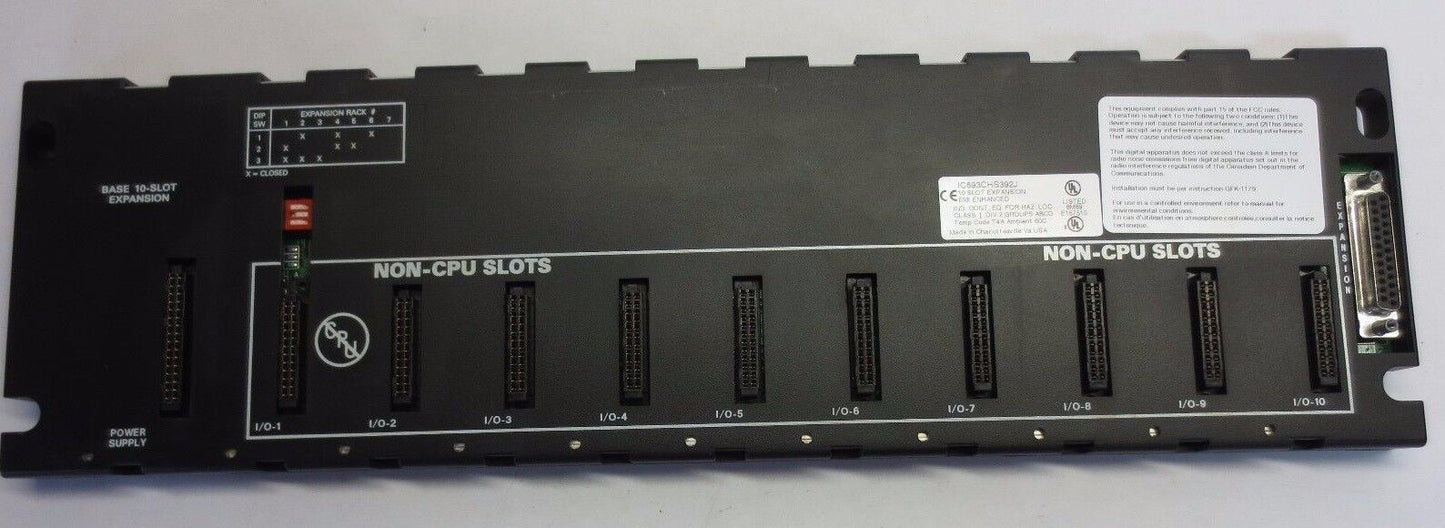 GE FANUC IC693CHS392J - BASE 10-SLOT EXPANSION - EMI ENHANCED