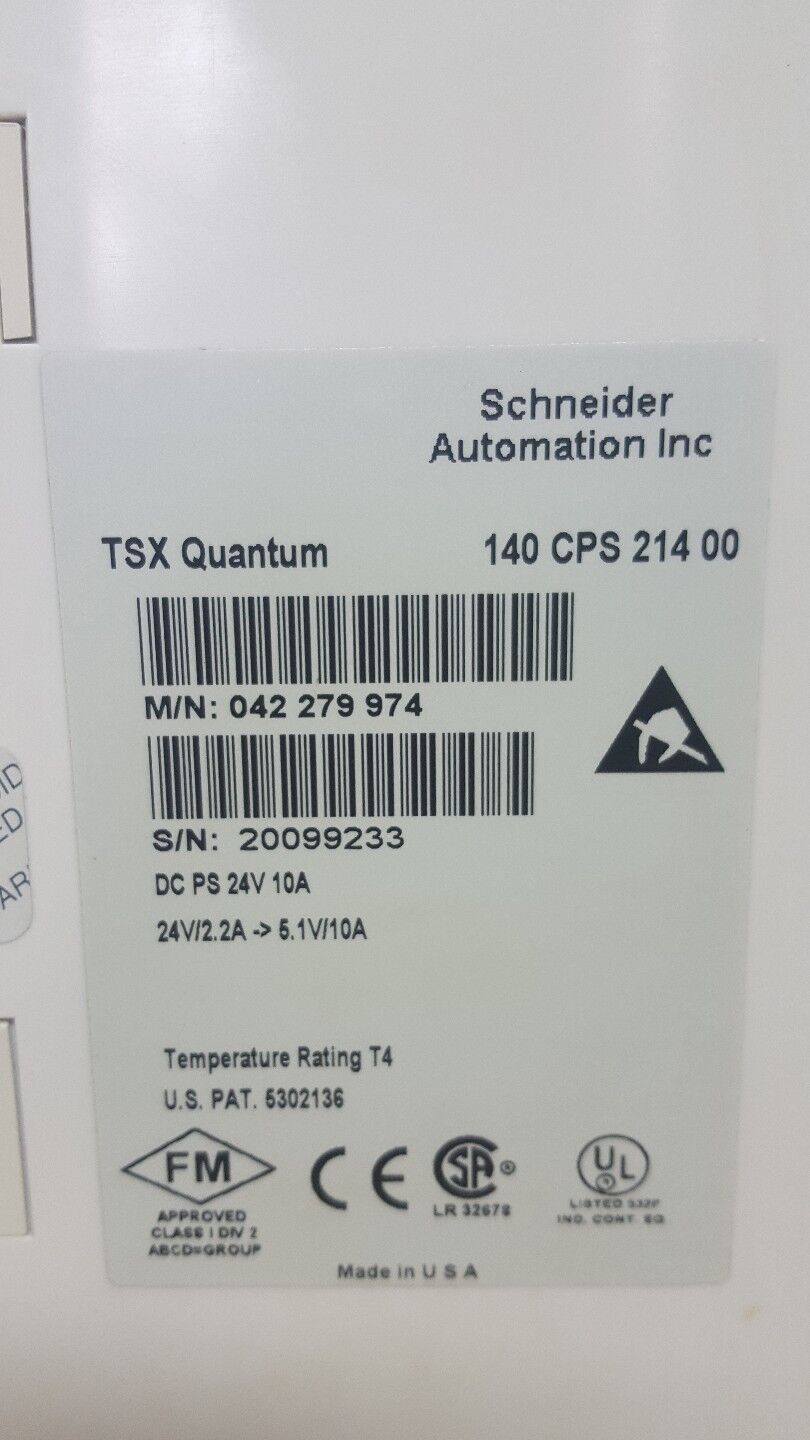 SCHNEIDER MODICON 140CPS21400 POWER SUPPLY 10AMP 24VDC TSX QUANTUM