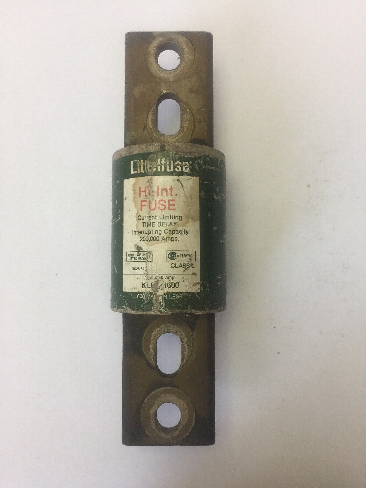 LITTELFUSE KLPC1600 HI-INT FUSE CURRENT-LIMITING TIME DELAY 1600A 600VAC CLASS L