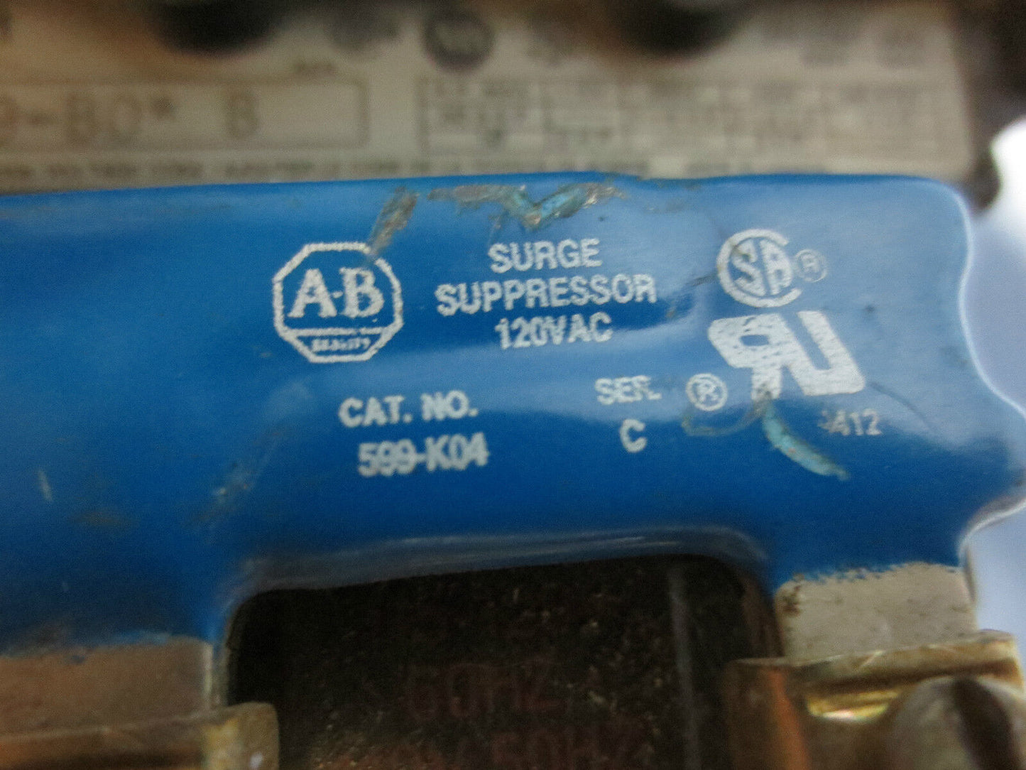 ALLEN-BRADLEY 509-A0D STARTER w/ 595-A,W38 STARTERS & 509-K04 SUPPRESSOR 509-AOD